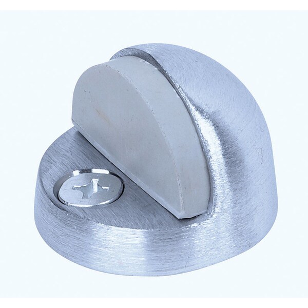Tell 2 in. W Aluminum Satin Chrome Silver Door Stop Mounts to floor 1-3/4 in. DT100032 - main